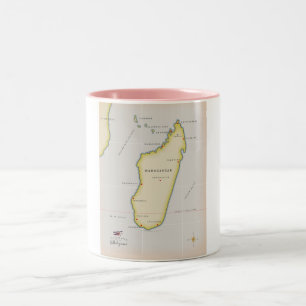 Taza Bicolor Mapa ilustrado de Madagascar