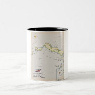 Taza Bicolor Mapa ilustrado de Turks y Caicos