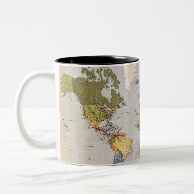 Taza Bicolor mapa mundial (Izquierda)