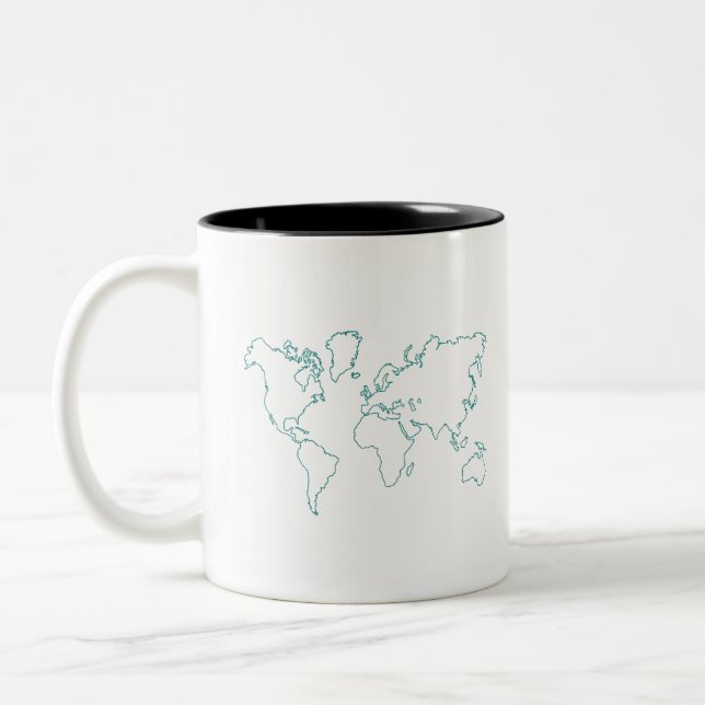 Taza Bicolor Mapa mundial (Izquierda)