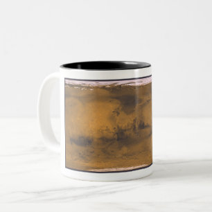 Taza Bicolor Mapa Mundial de Marte Planeta Rojo por Satélite