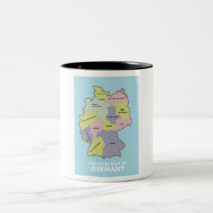 Taza Bicolor Mapa político de Alemania Giant Coffee Mug