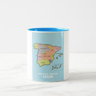 Taza Bicolor Mapa político de España.