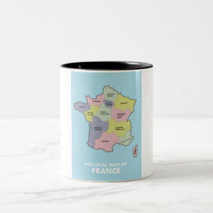 Taza Bicolor Mapa político de Francia