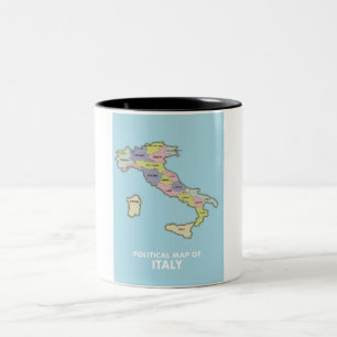 Taza Bicolor Mapa político de Italia