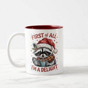 Taza Bicolor Mapache Divertido Ante Todo Soy Un Delight Navidad