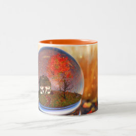 Taza Bicolor Maple Leaf Globe Mug