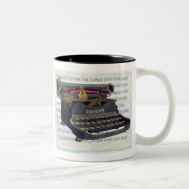 Taza Bicolor Máquina de escribir vieja (Derecha)