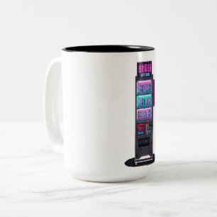 Taza Bicolor Máquina Expendedora Japonesa Arte Pixel Cyberpunk