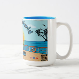 Taza Bicolor Mar de 15 oz El Mundo Con Chris Coffee Mug Blue 2