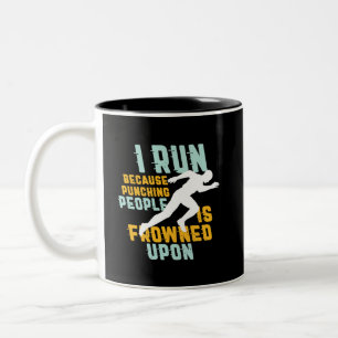 Taza Bicolor Maratón divertida corriendo ejercicio de entrenam