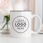 Taza Bicolor Marca de logotipo comercial de personalizado<br><div class="desc">La taza de café de marca doble personalizado incluye el diseño de su logotipo profesional de negocios que se puede personalizar. Simplemente agregue el logotipo de su empresa al espacio de imagen del logotipo en blanco y negro.</div>