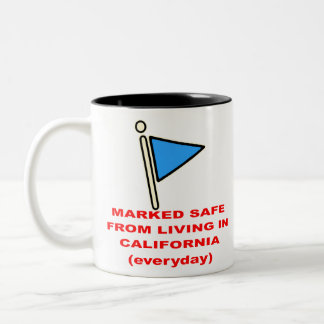 Taza Bicolor Marcado Seguro De Vivir En California #