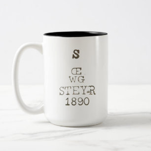 Taza Bicolor Marcas de prueba de rifle Gewehr alemán M1888 de l