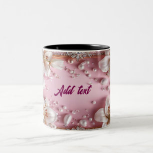 Taza Bicolor Marco de bodas de lirios blancos