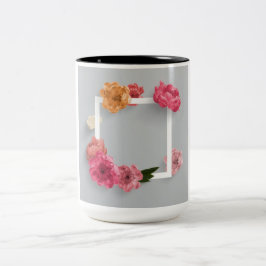 Taza Bicolor Marco de flor