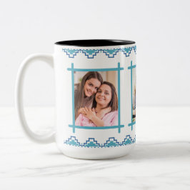 Taza Bicolor Marco de foto del día de la madre feliz