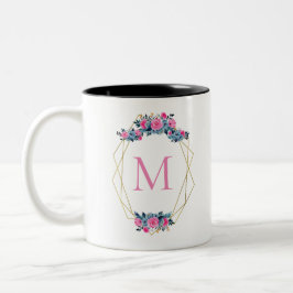 Taza Bicolor Marco floral personalizado