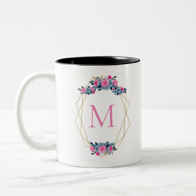 Taza Bicolor Marco floral personalizado (Izquierda)
