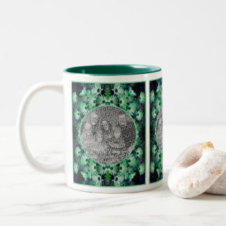 Taza Bicolor Marco verde africano de flores de margarita añade