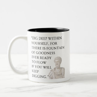 Taza Bicolor Marcus Aurelius Quote Mug