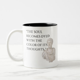 Taza Bicolor Marcus Aurelius Quote Mug