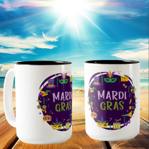 Taza Bicolor Mardi Gras