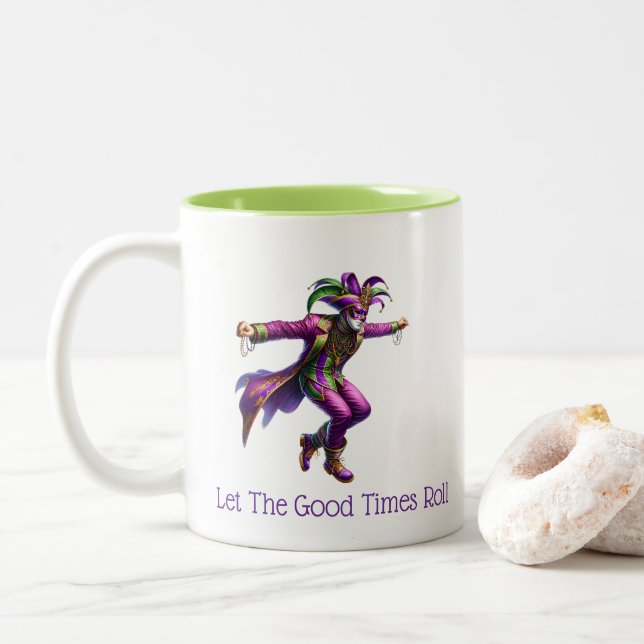 Taza Bicolor Mardi Gras  (Con donut)