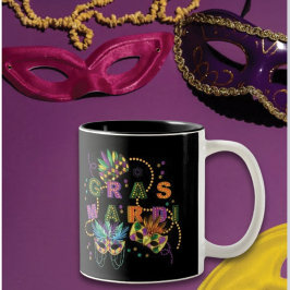 Taza Bicolor Mardi Gras moderno