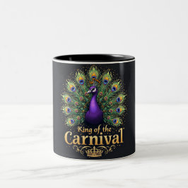 Taza Bicolor Mardi Gras Peacock Mug