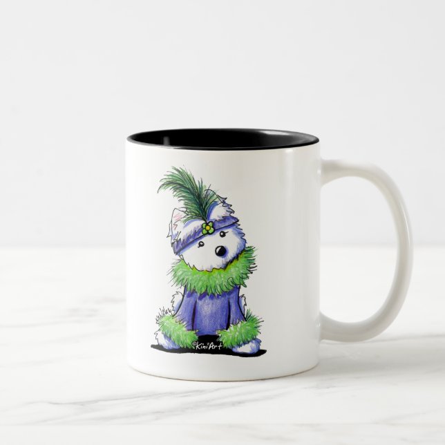 Taza Bicolor Mardi Gras Westie (Derecha)