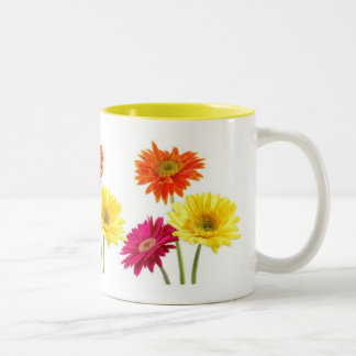 Taza Bicolor Margaritas del Gerbera
