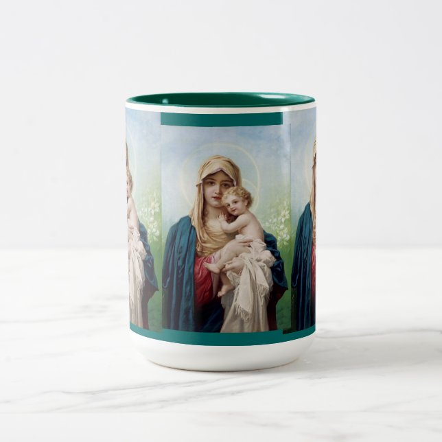 Taza Bicolor Maria que detiene a Jesús (Centro)