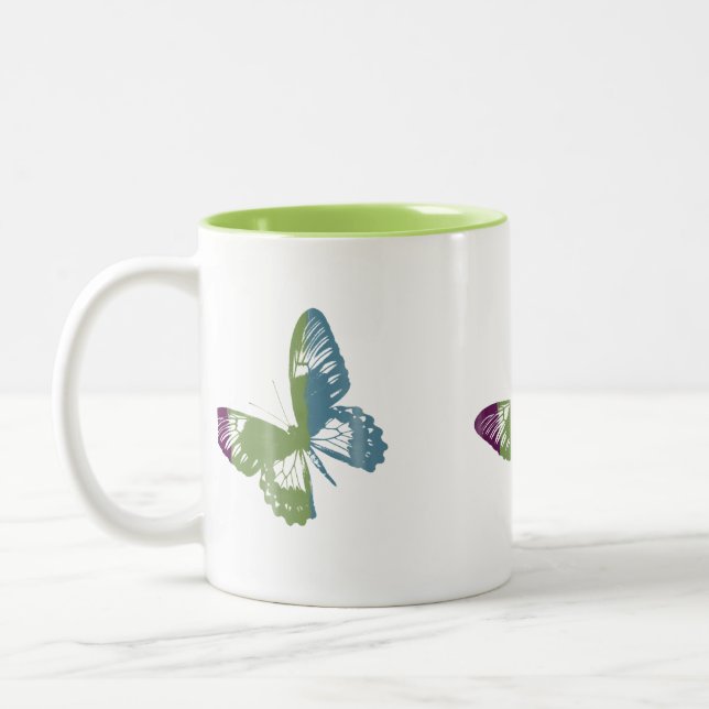 Taza Bicolor Mariposa acuarela (Izquierda)