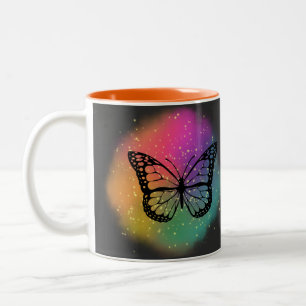 Taza Bicolor Mariposa acuarela