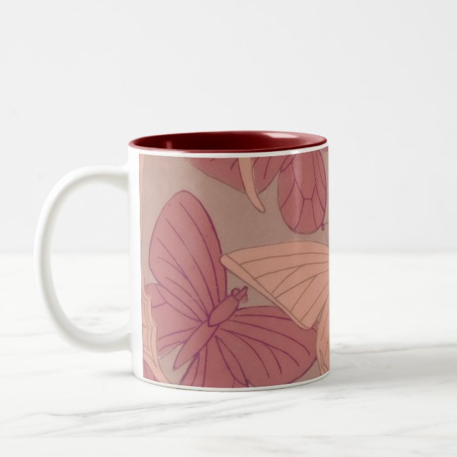 Taza Bicolor Mariposa Art Nouveau (Izquierda)