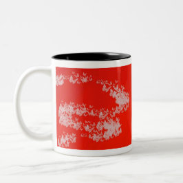 Taza Bicolor Mariposa blanca roja Yaei