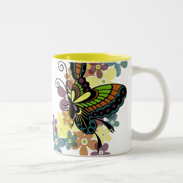 Taza Bicolor Mariposa brillante (Derecha)
