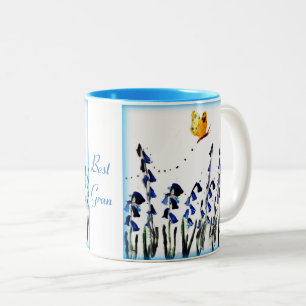 Taza Bicolor Mariposa de los Bluebells floral