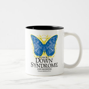 Taza Bicolor Mariposa de Síndrome de Down