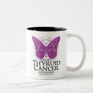 Taza Bicolor Mariposa del cáncer de tiroides