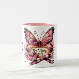 Taza Bicolor Mariposa del Día de la Madre Feliz Personalizado