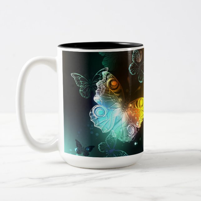 Taza Bicolor Mariposa luminosa y mariposas nocturnas (Izquierda)