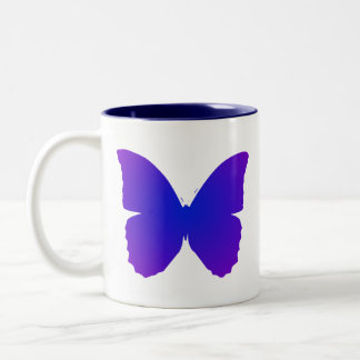 Taza Bicolor Mariposa Morada y Azul