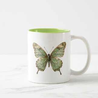 Taza Bicolor Mariposa Ornata con Alas de Patrón de Hoja