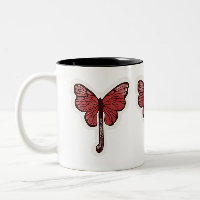 Taza Bicolor Mariposa paraguas Fusion Mug (Izquierda)