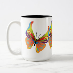 Taza Bicolor Mariposa pintada