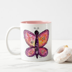 Taza Bicolor Mariposa púrpura caprichosa