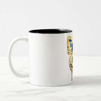 Taza Bicolor Mariposa Relieve metalizado dorado Elegancia