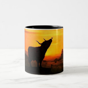 Taza Bicolor Mariposa Vaca de las Tierras Altas Granja País Her